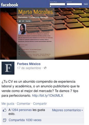 curriculum original facebook revista forbes mexico marta morales periodista community manager blog curiosidades de social media